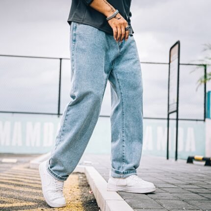 Men's Loose Straight Simple Jeans Casual