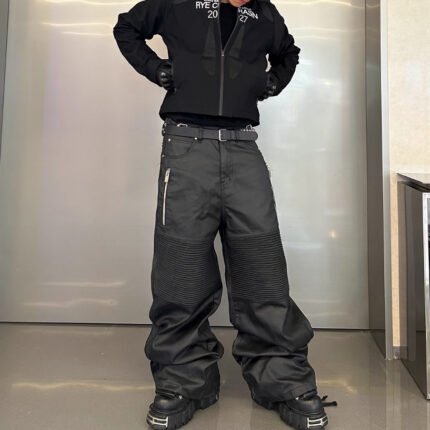 Black Glue Brush Wax Machine Pleated Knee Pads