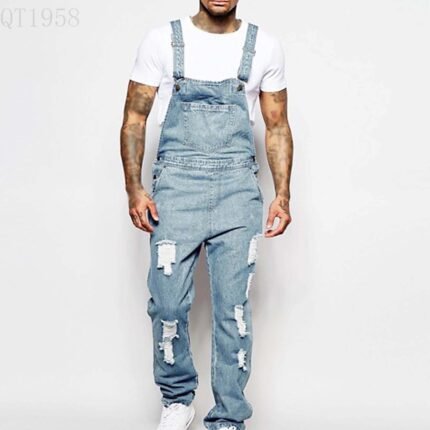 Fashion Men's Sling Denim Romper