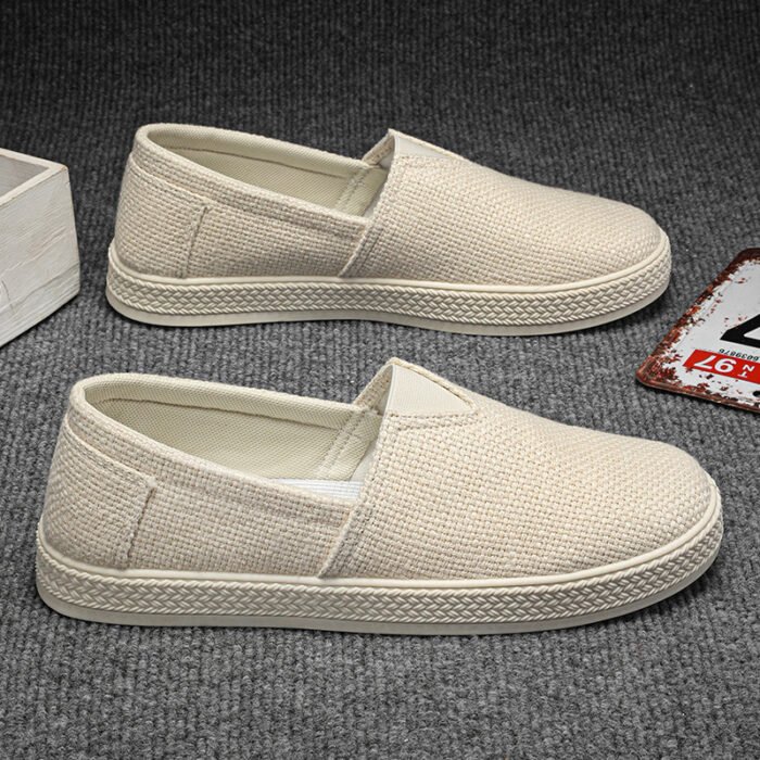 Linen Cloth Shoes Men's Breathable One Pedal Canvas